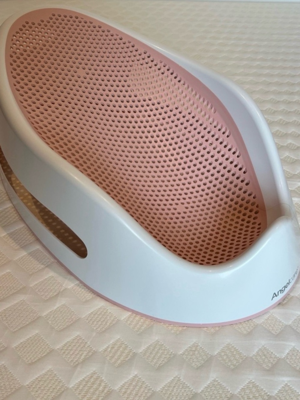 Angelesque Pink Infant Bath Support with Ergonomic Drain Design